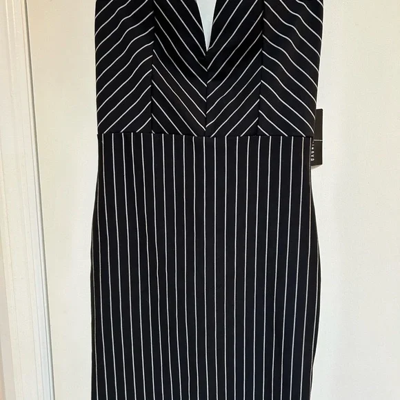 Fashion Nova | Dresses | Fashion Nova Denise Striped Dress Black White  Strapless Mini Dress Sz L Nwt | Poshmark